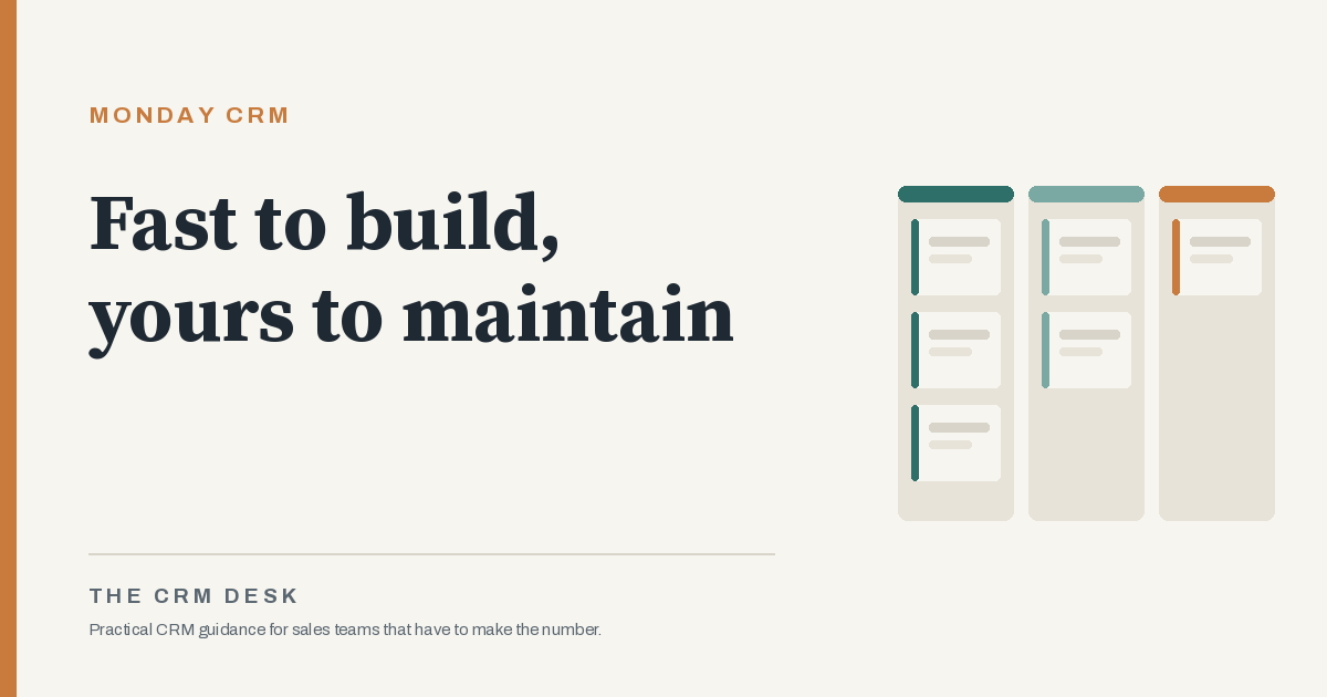 monday CRM: fast to build, yours to maintain